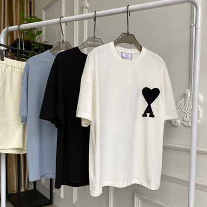 大品牌夏季AMI短袖t恤純棉翻領(lǐng)中青年高等男裝 國際品牌男裝