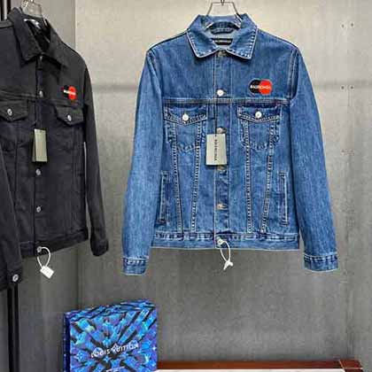 21早秋新款男女同款牛仔衣 巴黎世家雙環logo刺繡工藝