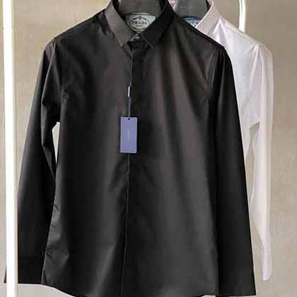 精選定制大品牌的男裝 新款PAD高支棉刺繡長袖襯衫