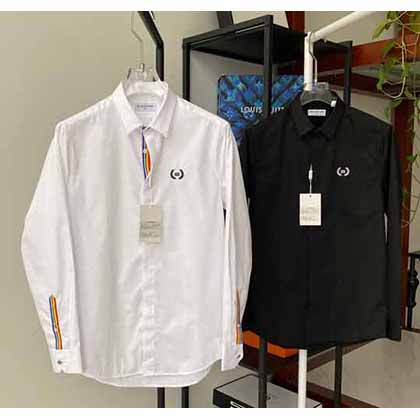 外貿大品牌男裝 B新款彩虹織帶彈力棉質襯衫