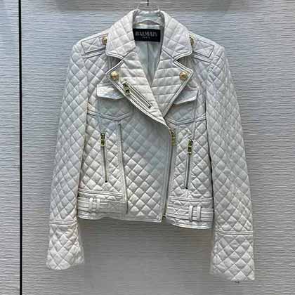 品女神必收BALMAIN 巴爾曼進(jìn)口小羊皮機(jī)車皮衣！