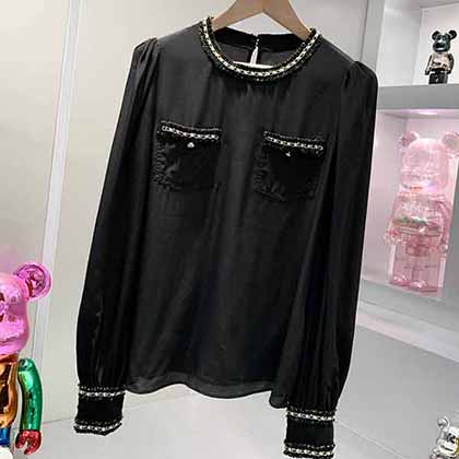 Chanel真絲襯衣，干凈優雅的純色系