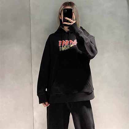 Maison Marg馬吉拉字母印花連帽衛衣