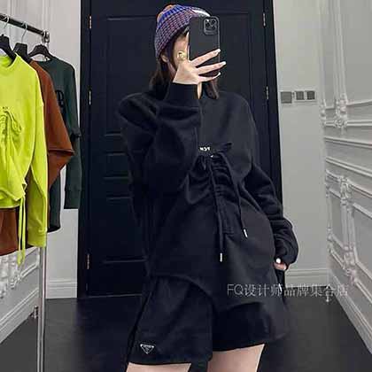 女裝品牌官網小眾設計感抽繩衛衣 