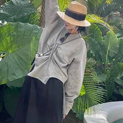 YCH 21SS初秋衛衣 小眾設計感抽繩衛衣