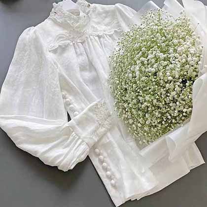 Zimmermann純白色亞麻襯衣 優雅浪漫