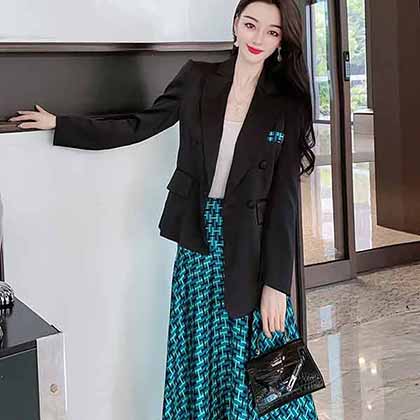 品牌女裝網(wǎng)愛馬仕H字母印花套裝 氣質西裝套裝