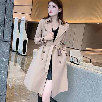 巴寶莉女裝大品牌風(fēng)衣 高密度嘎巴甸純