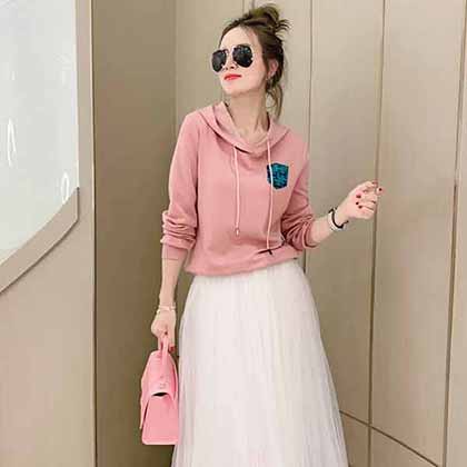 國際女裝大品牌愛馬新款重工壓褶網紗半裙套