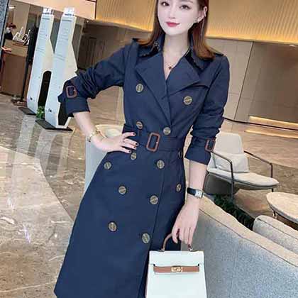 新款歐貨巴寶莉氣質時尚長款風衣，女神大氣風范