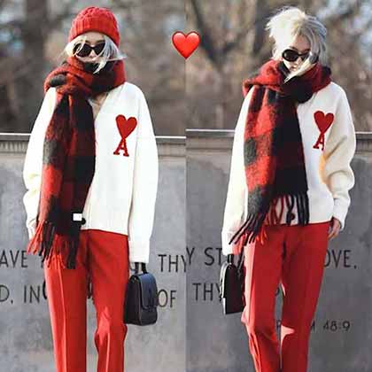 超級(jí)有愛的ami開衫，早秋溫情單品桃