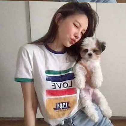 YSL圣羅蘭LOVE系列青春活力無極限劉宇贊多同款印花彩虹T恤