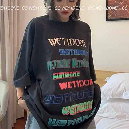 高版本 WELLDONE 21FW全球限定系列字母logo寬松T恤