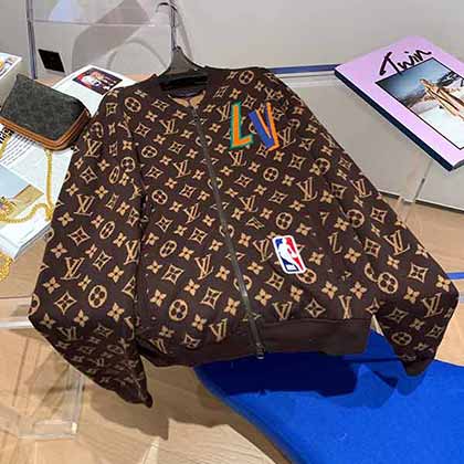 老花羊毛開衫外套LVxNBA早秋聯名款棒球服外套