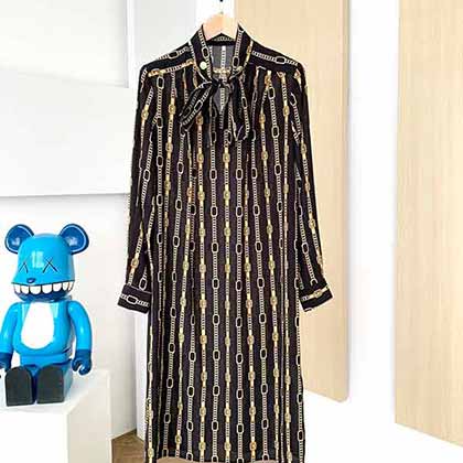 celine大品牌女裝牌子連衣裙，飄帶