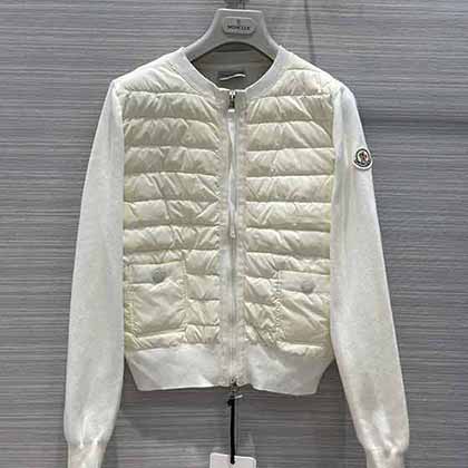 Moncle新品代買！經典小圓領羊毛針織拼接夾克單羽絨！
