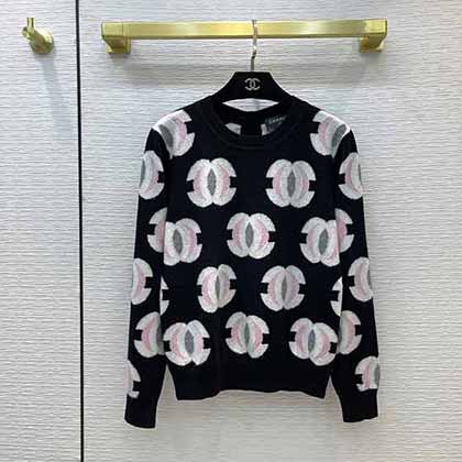 Chane秋冬新款系列粉白灰提花針織上衣！