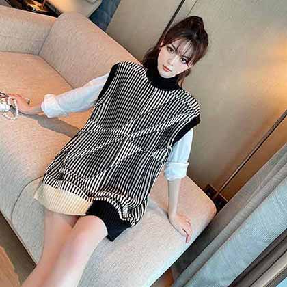 welldone早秋新款可咸可甜的針織馬甲背心