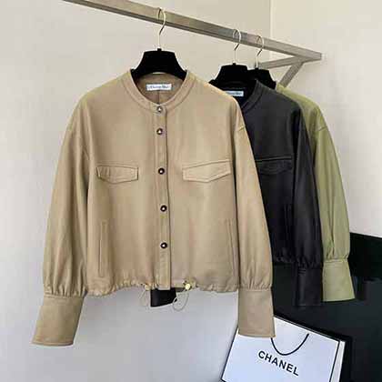 DIOR CD新款質感高等舒適 定制小蜜蜂扣皮衣