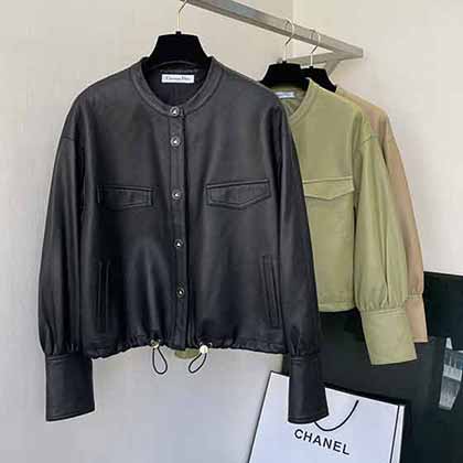 DIOR CD新款定制小蜜蜂扣進口綿羊皮皮衣，質感高等舒