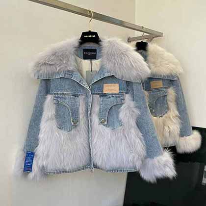 BALENCIAGA新潮設計感牛仔皮草上線，牛仔做舊洗水藍超