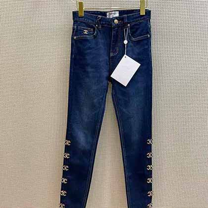 新款國際大品牌牛仔褲修身小腳秋季厚款純棉高等名品