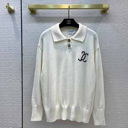 Chanl秋冬新款日本vintage中古系列 翻領針織毛衣！