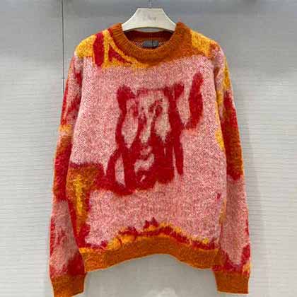 廣州白馬服裝市場Dio經典提花馬海毛毛衣