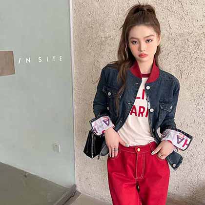  CHAL秋冬新款復古洗水的藍色牛仔外套