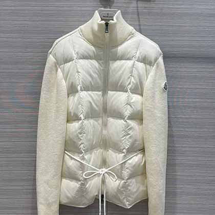 Moncle早秋新品代買經典立領拉鏈羊毛針織拼接夾克羽絨！