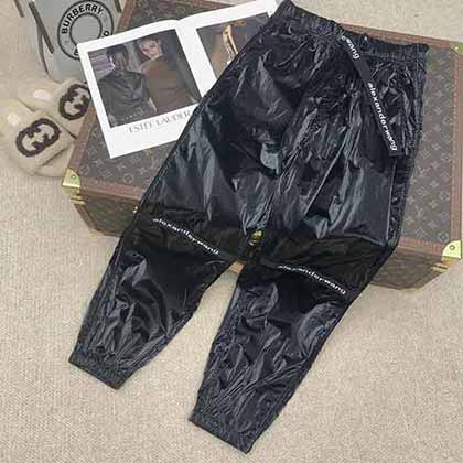 早秋黑色logo織帶裝飾休閑運動褲，高等街時髦單品！