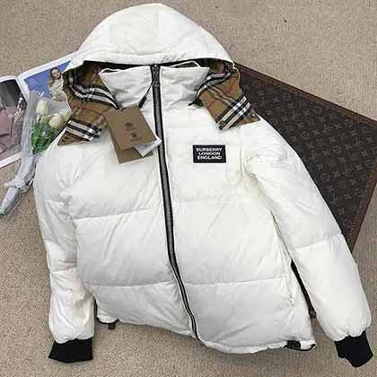 BBR經典格紋撞搭雙面可穿連帽羽絨面包服外套