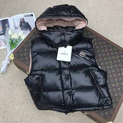 蒙口秋冬新品 撞色設計小短款連帽羽絨馬甲