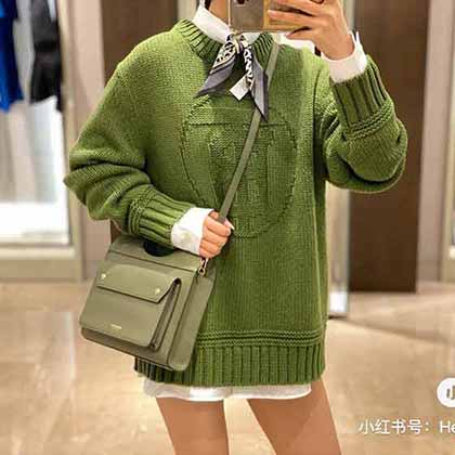 寬松Burbrry提花羊毛針織衫logo字母針織毛衣！