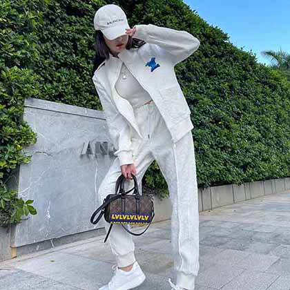 Louis Vuiton大品牌休閑褲男士衛褲春夏季新款褲子潮牌男高等感運動褲