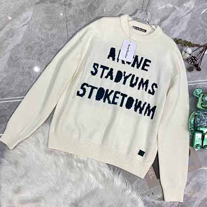 早秋潮牌ACNE STUdios 經典字母元素圓領毛衣