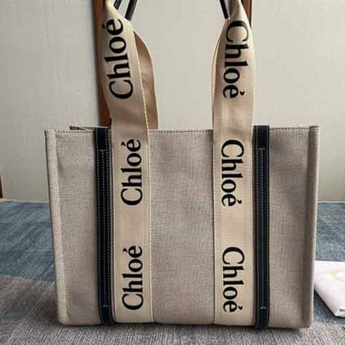 Chloe新款時尚女包斜跨大容量帆布包女單肩帶拉鏈手提包