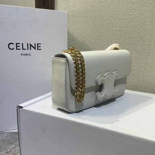 國際品牌真皮女包 CELINE新款高等感鏈條腋下包 百搭小方包