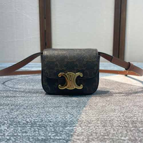 原廠皮CELINE小方包單肩女包 斜挎包口紅迷你耳機包