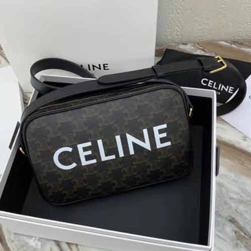 Celine大品牌新款時尚質感寬肩帶潮流百搭單肩斜挎時尚女相機包