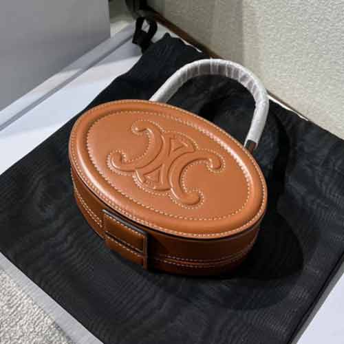 CELINE包包女凱旋門月餅包mini豬鼻子包真皮單肩斜挎圓餅包