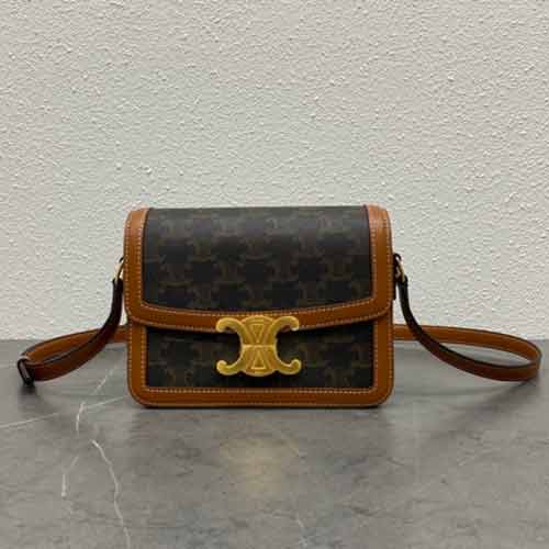 大品牌包包 高等感真皮Triomphe經典定制Pvc印拼牛皮凱旋門鏈條小方包