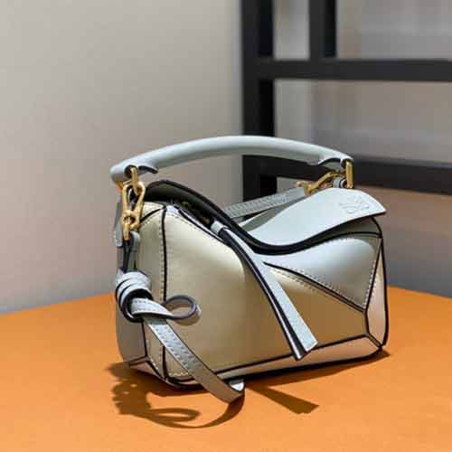 代買LOEWE/羅意威女包puzzle小號拼色變形幾何包手提單肩斜挎包