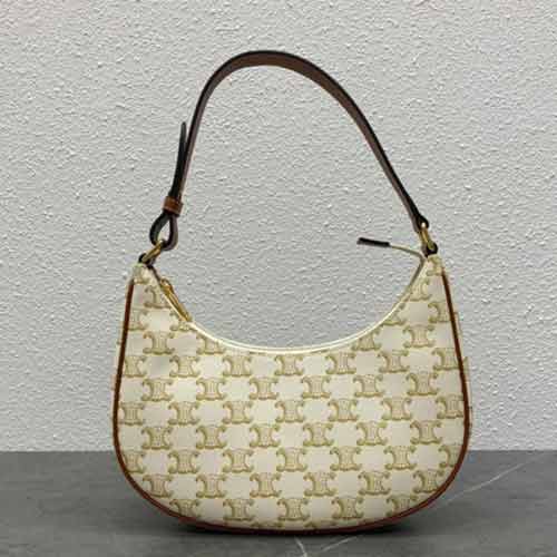 賽琳AVA標志印花手袋 老花帆布腋下包 Celine復古手提女包