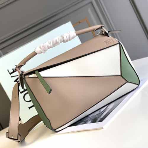 代買新品羅意威女包Puzzle幾何包 LOEWE拼接mini單肩斜挎包