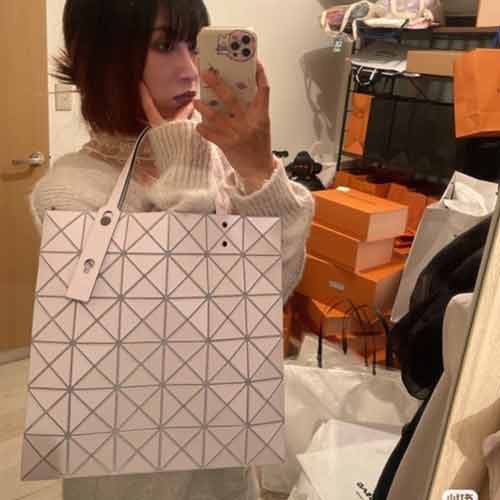 Issey Miyake三宅一生大容量托特包菱格單肩斜挎手提包