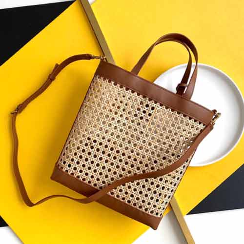 圣羅蘭豎款進(jìn)口牛皮質(zhì)感編織皮革購物包，鏤空設(shè)計(jì)引領(lǐng)潮流！