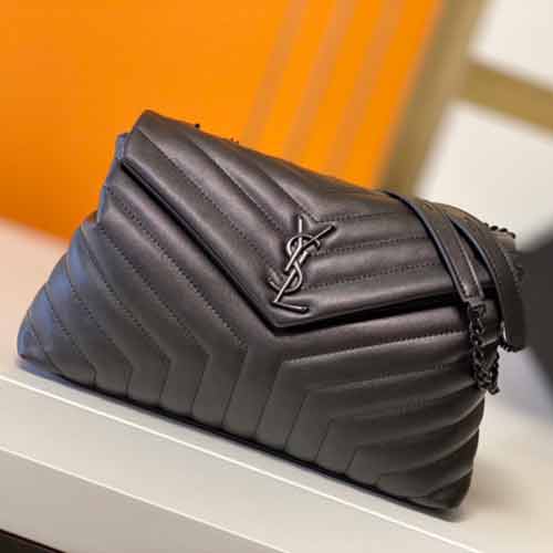 YSL小羊皮單肩枕頭包鏈條信封包 圣羅蘭