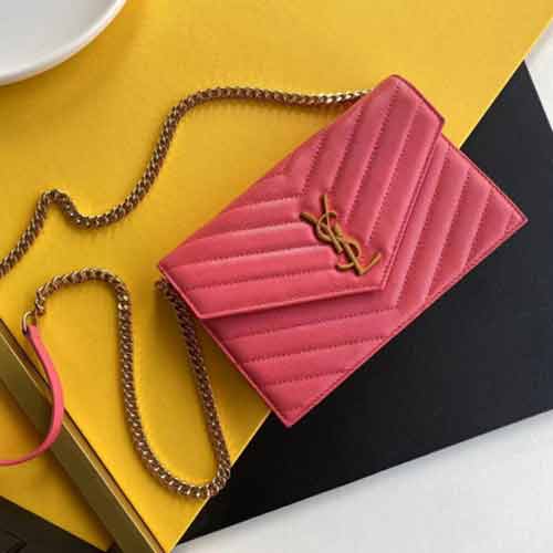 名品專賣網(wǎng)圣羅蘭中號(hào)鏈條包 YSL信封包woc小號(hào)斜挎包