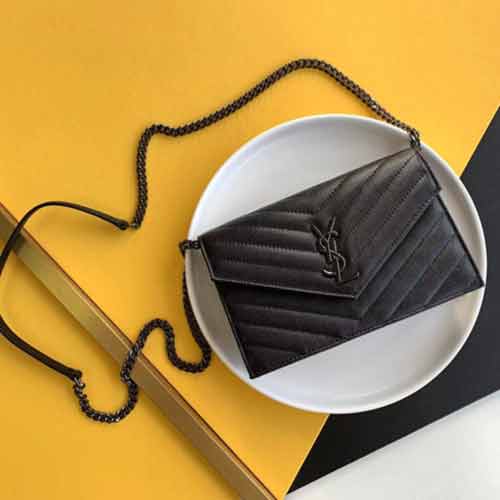 SAINT LAURENT鏈條斜跨包 圣羅蘭YSL黑金/白金信封包